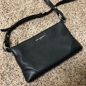 Karl Lagerfeld Black Leather Crossbody